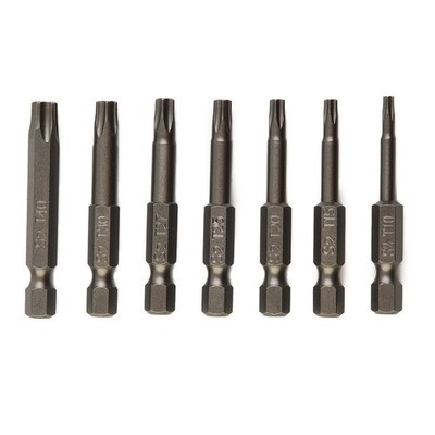 7 Screwdriver Bit Alloy Steel Hollow Bits With Holes 1 4 Hex Shank 50mm Long