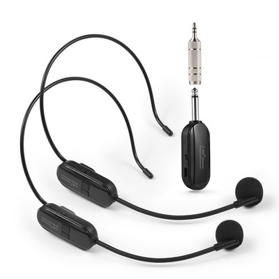 2.4G Wireless Microphone Headset 164ft Range Headset Mic Handheld Mic 2In1 BAK