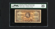 BERMUDA Banknote P8b , 1937 , 5 Shillings , PMG 25