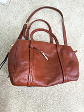 Vera Bradley Brown Pebbled Satchel Top Handle...