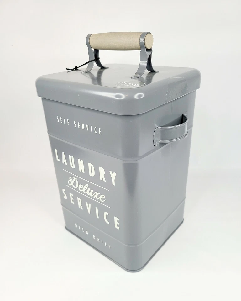Better Homes & Gardens Laundry Detergent Holder Metal Storage Canister Gray NEW - Image 4 of 4