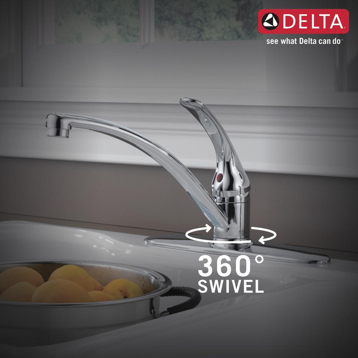 Delta Foundations 1-Handle Kitchen Faucet 1.8 GPM Chrome-Certified