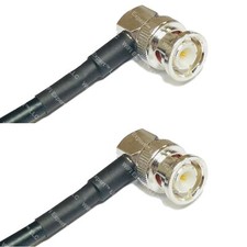 RFC195 Silver BNC MALE ANGLE to BNC MALE ANGLE Coax RF Cable USA Lot