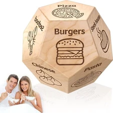 Dinner Decision Dice – Fun Wooden Food Choice Game for Couples & Families, Gift