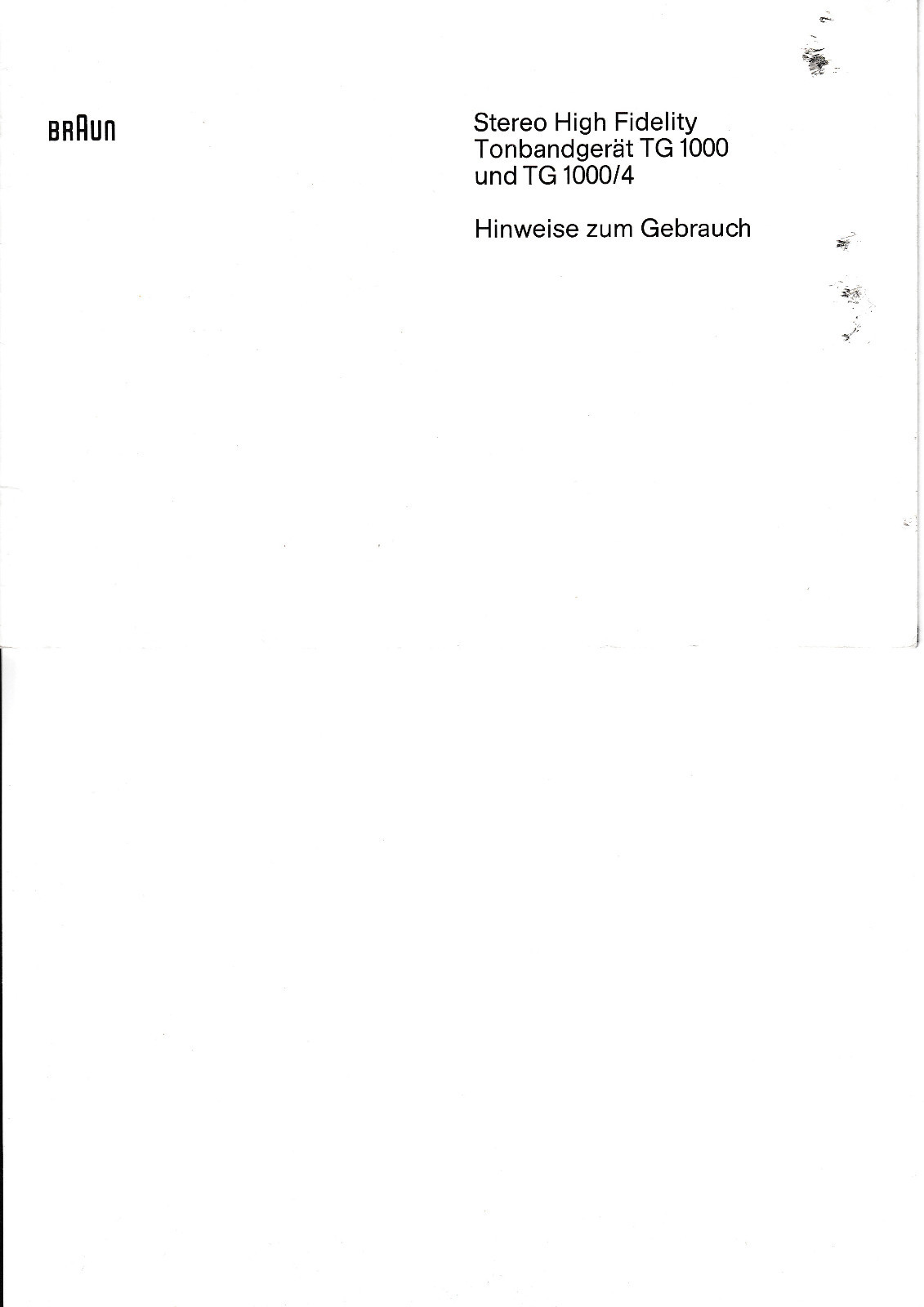 Braun TG-1000-4 vintage audio equipment - eBay listing photo 4