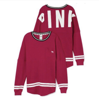 victorias secret PINK Rugby Stripe Long Sleeve T-Shirt sz s UK