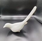 Vintage Fenton White Satin Glass Long Tail Bird of Happiness Figurine