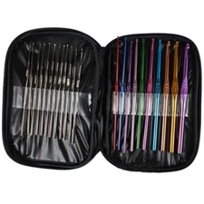 22 Pcs Set Colorful Aluminum Alloy Crochet Hooks Needles Knit Weave Yarn Set for