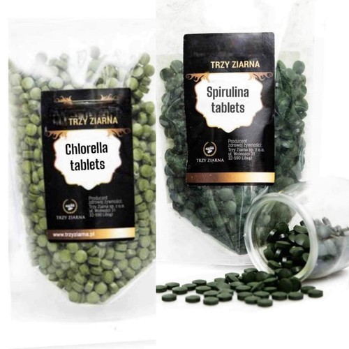 SPIRULINE + CHLORELLA 800,1000,2000 comprimés sans colorants, pas de sucre, pas d'OGM - Photo 1 sur 4