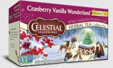 Celestial Seasonings CRANBERRY VANILLA WONDERLAND Herbal 18-Tea Bags  BB 10/2024