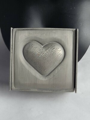 Modernist Sculpture Jon Michael Route Handmade Pewter Heart Box