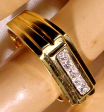 Men .50ct Natural Diamond Cluster Ring band design Princess cut Rim set 14K gold