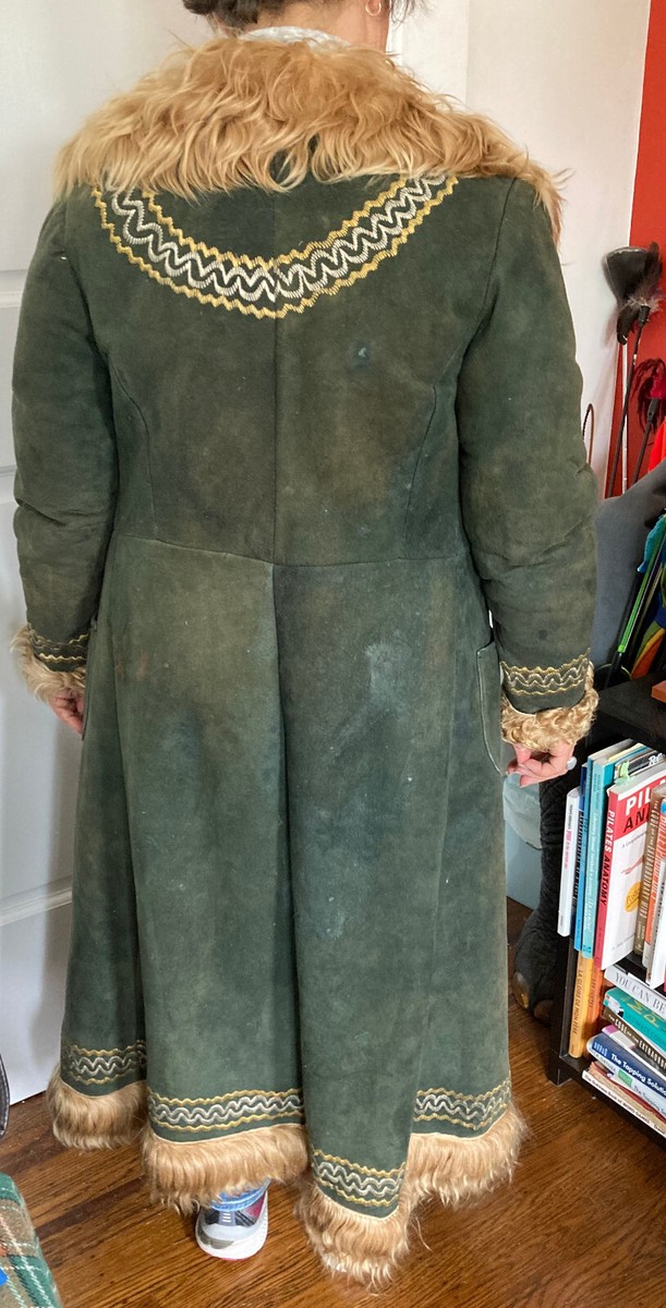 Authentic Vintage 70's Full Length Women's Afgan Coat with Faux