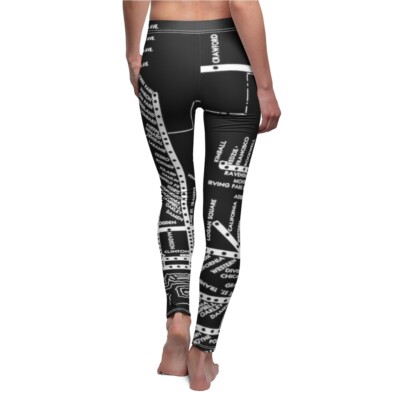 Fab Chicago Elevated Subway Train Street Map Women's Cut & Sew Casual Leggings