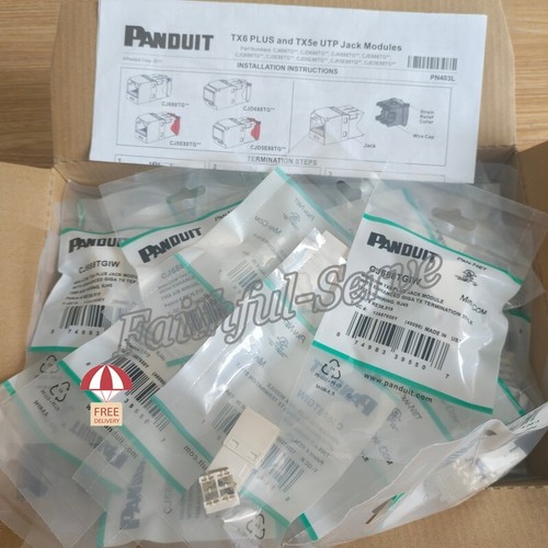 50PCS New Network Jack Module White For Panduit Giga-TX CJ688TGIW Mini-Com Cat6 - Afbeelding 2 van 7