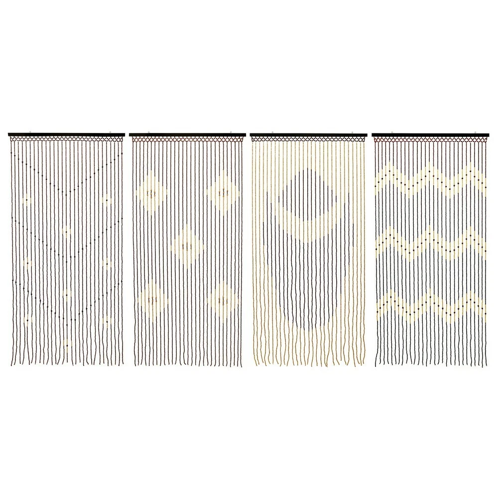JVL Tuscany Hanging Wooden Beaded Door Curtain Screen,180 X 90cm