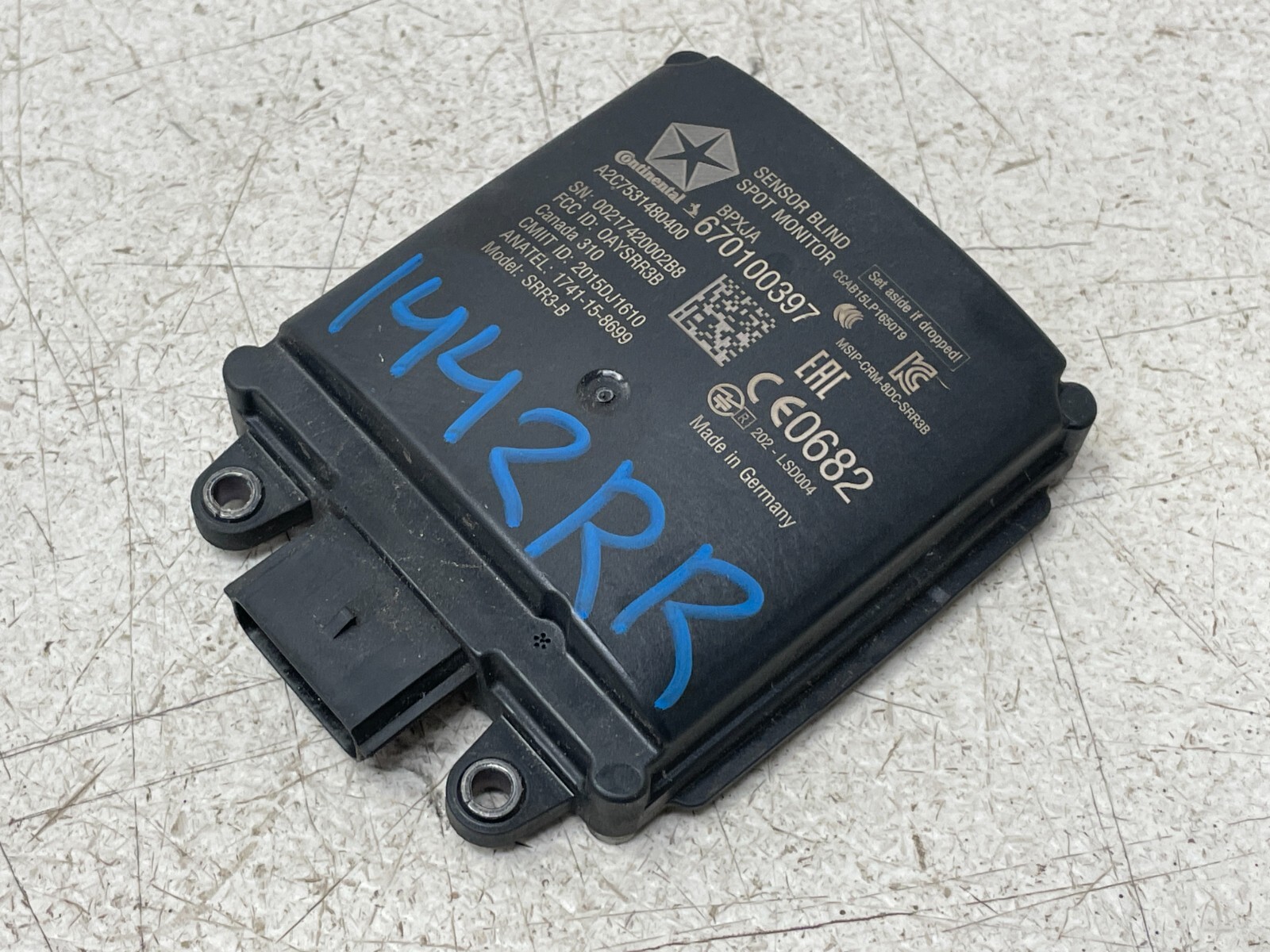2017 2018 Maserati Levante Rear Right Blind Spot Radar Sensor Module 1442 OEM