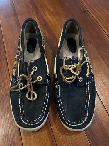 black leopard print sperrys