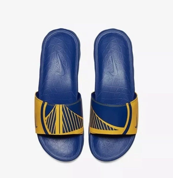 NIKE BENASSI SOLARSOFT GS SLIDE SANDAL BLUE YELLOW 917551 701 sz 8 |