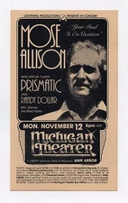 Mose Allison Handbill 1979 November 12 Michigan Theater Gary Grimshaw