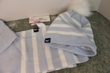 Vineyard Vines SCARF  HAT NEW with tags GIRLS Light Blue White 60" scarf SOFT