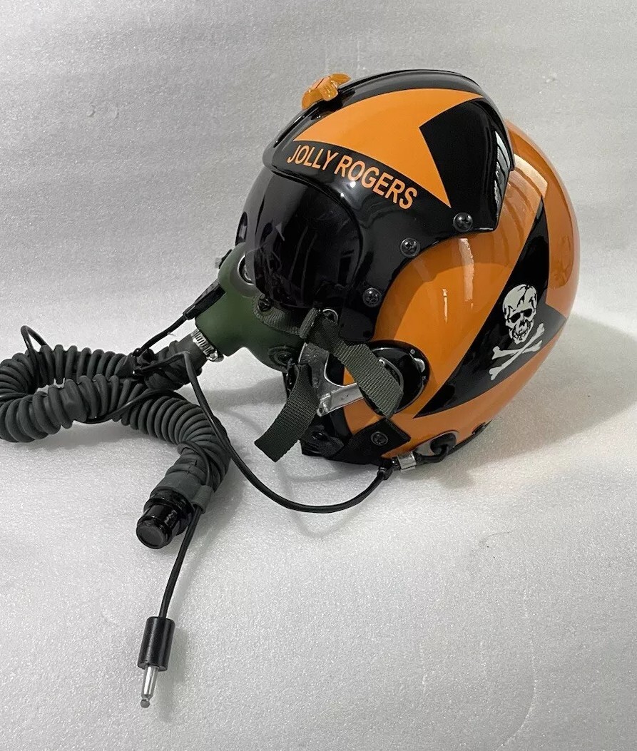 JOLLY ROGERS FIGHTER PILOT HELMET WITH OXYGEN MASK REPLICA+free