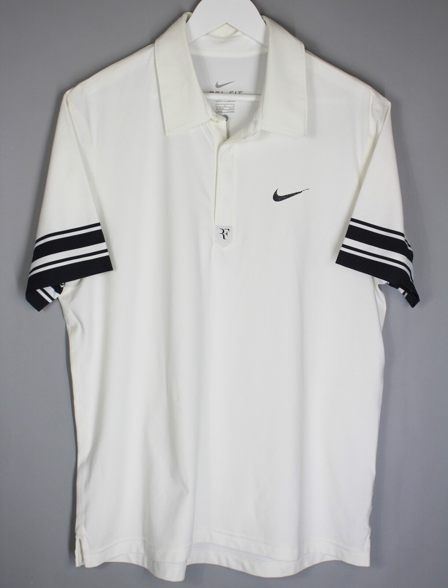 SHIRT RF ROGER FEDERER TENNIS NIKE Dri-Fit RARE BLANC 373298-100