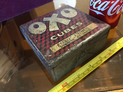 OXO Würfel Dose Vintage Metall Klassiker für Soßen und Eintöpfe leer Aufbewahrung Q