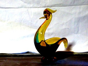 Détails Sur Verre Soufflé Murano Vintage Oiseau De Paradis Vide Poche Très Belles Couleurs