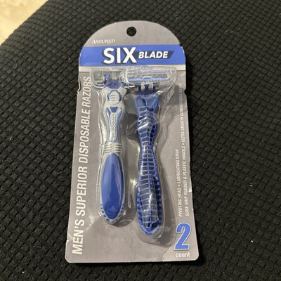 TWO (2) ASSURED FOR MEN SIX BLADES RAZORS  NEW 