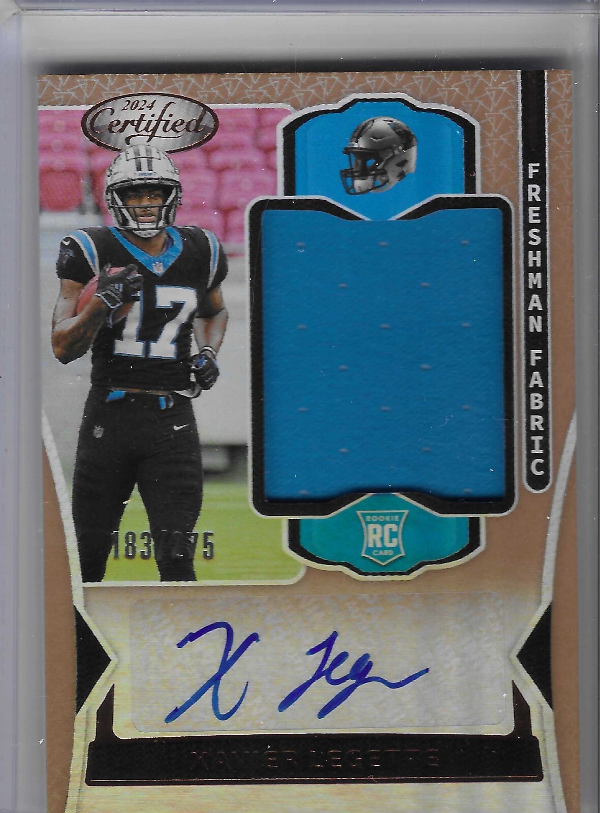 2024 Panini Certified Xavier Legette Bronze Freshman Fabric Auto RC 183/275