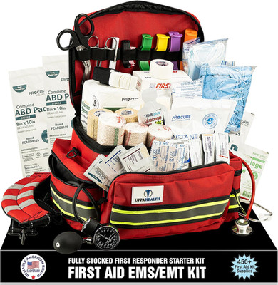 First Responder Fully Stocked Trauma First Aid Kit   EMT/EMS Emergency Medical B