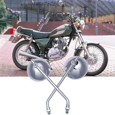 Chrome Round Motorcycle Rearview Mirrors For Suzuki RV125 GS GN 400 450 550 750