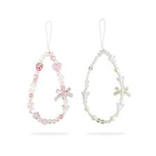 2 Pcs Beaded Phone Wrist Straps, Camera Charm Strap Phone Charms for Cellphon...