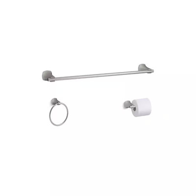Rubicon 3-Piece Bathroom Hardware Set in Vibrant Brushed Nickel