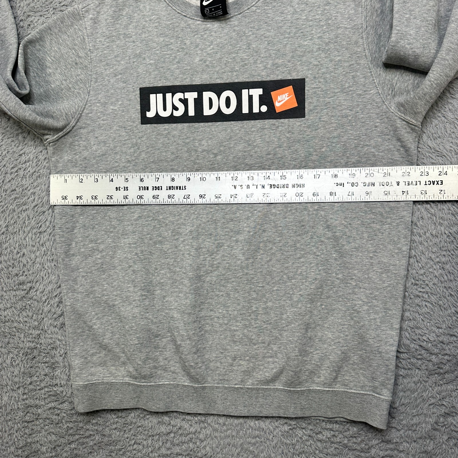 Nike Sweatshirt Mens L Gray Just Do It Pullover Longsleeve Crewneck image 8