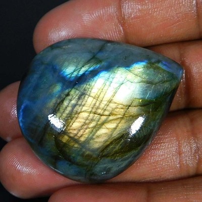 100 % natürlicher lila Multi LABRADORIT Birne Cabochon loser Edelstein 100,4 kt.