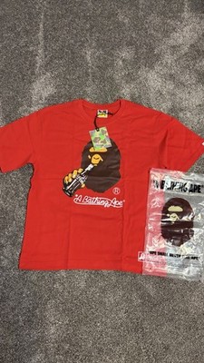 A Bathing Ape BAPE x Coca-Cola Men s Red Graphic Logo Crew Neck T-Shirt M