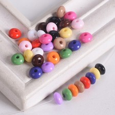 100pcs Rondelle Shape 8x4mm Acrylic Plastic Loose Spacer Beads Lot For Jewelry