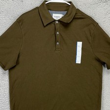Goodfellow Co. Men Polo Shirt Large Forest Green Standard Rugby Short Sleeve NEW