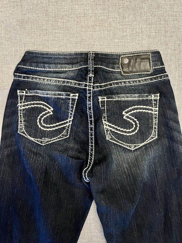Silver Jeans Natsuki Skinny Jeans Womens 29x31 Dark Wash Contrast Stitch Stretch
