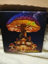 R.Black Ai Assist Pastel Abstract 8x8 On Canvasl Infinity Art Mushrooms Orbit