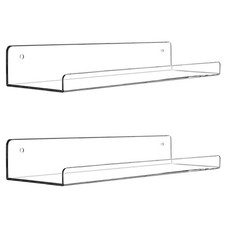 Acrylic Floating Wall Ledge Shelf, Clear Bathroom Storage Shelves Display,Acr...