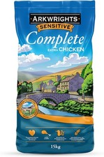 Arkwrights Sensitive Complete Dry Dog Food 15kg with extra Chicken Wheat-Free 1.47 per kilo