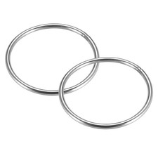 O welded ring, 100 x 5mm sturdy stainless steel round rings 2pcs
