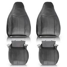 For 2003-2014 Chevy Express & GMC Savana Both Side Leather Seat Cover Dark Gray