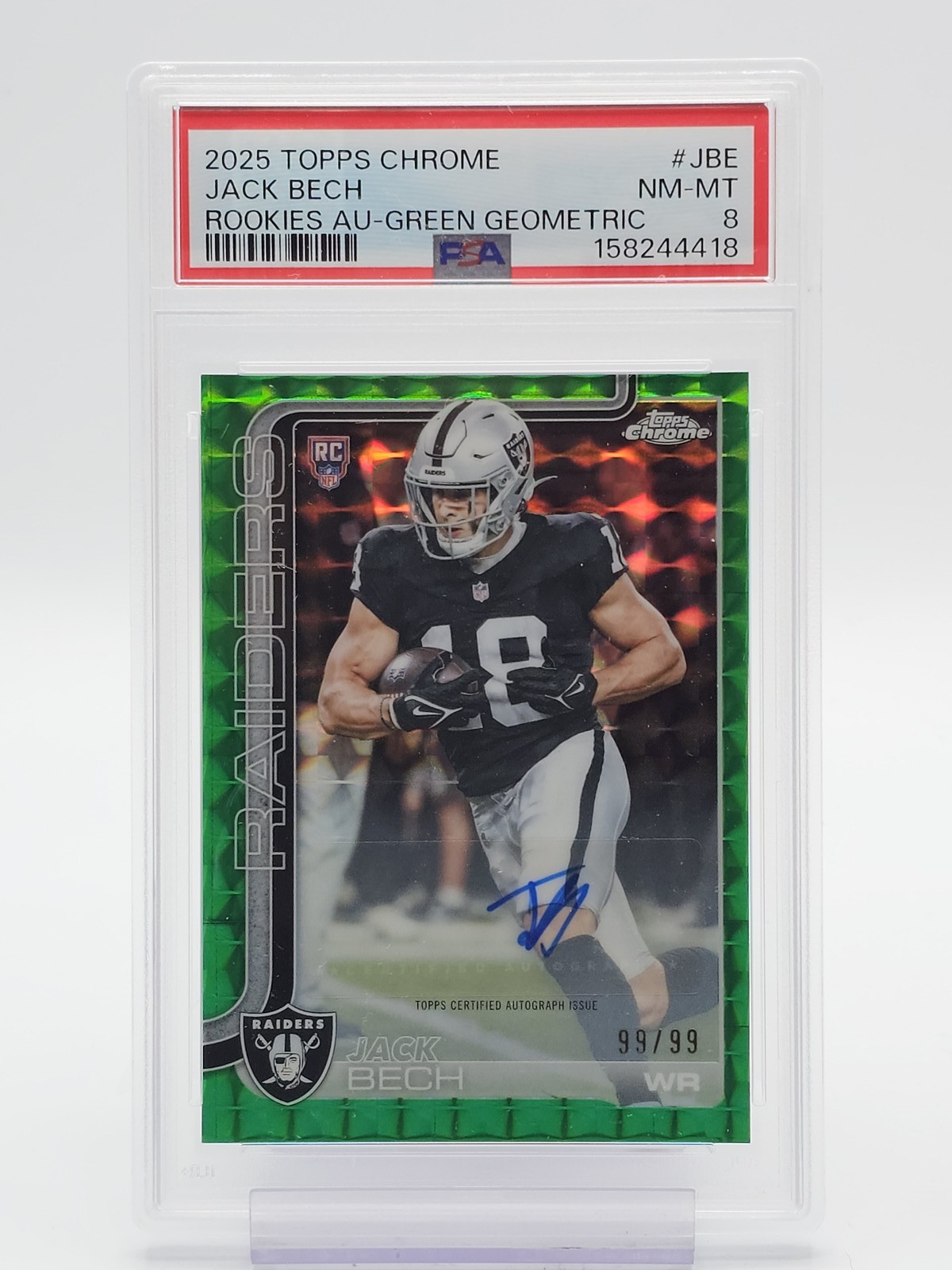 Jack Bech Topps Chrome Rookies Autograph #JBE Green Geometric