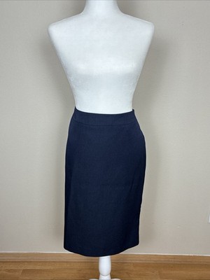 No Brand Navy Blue Knee Length Pencil Skirt Size 10