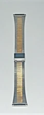 Vintage 17mm to 20mm Kreisler Two Tone Men's Wristwatch Band Stainless Steel