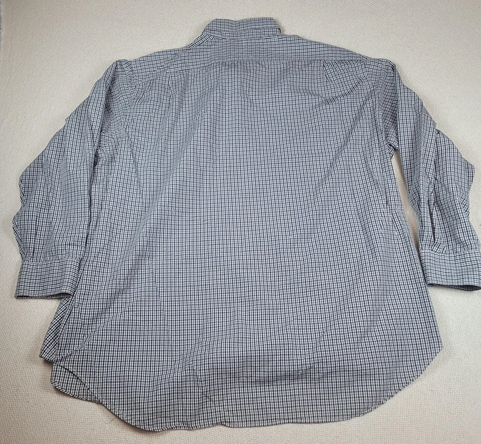 Camisa Polo Ralph Lauren De Colección Para Hombres 2XL 18 34/35 GRANDE Negra Blanca A Cuadros Abotonada Foto 3 de 4